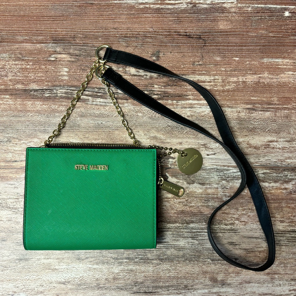 Vguc Steve Madden Emerald Green Crossbody Bag Purse Wallet Travel Statement